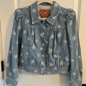 Vintage Marc Jacobs, floral and studded denim jacket, size large. NWT!